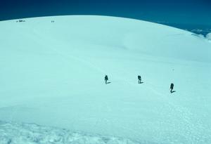 walking back from the summit